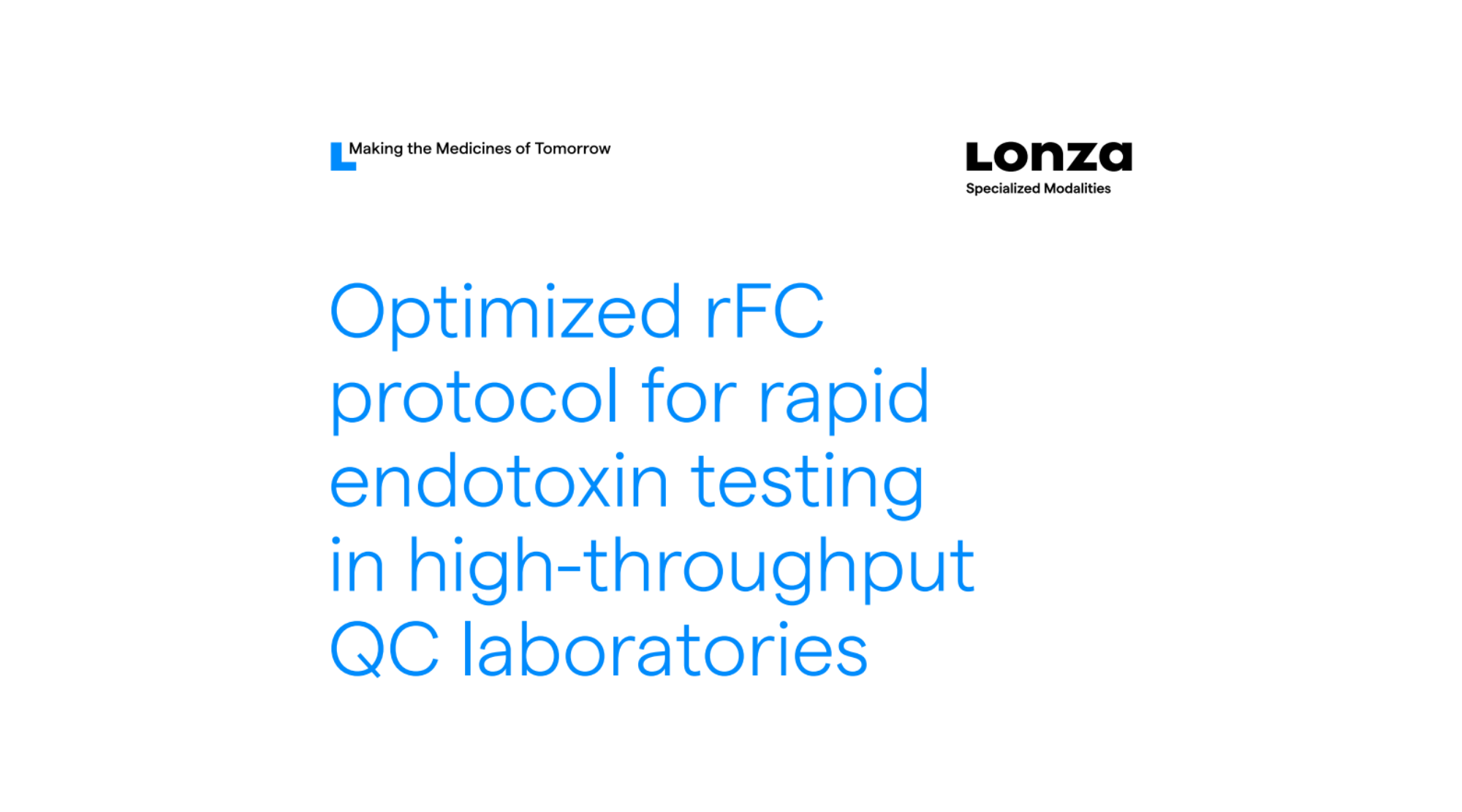 Optimized rFC protocol for rapid endotoxin testing in high-throughput QC laboratories